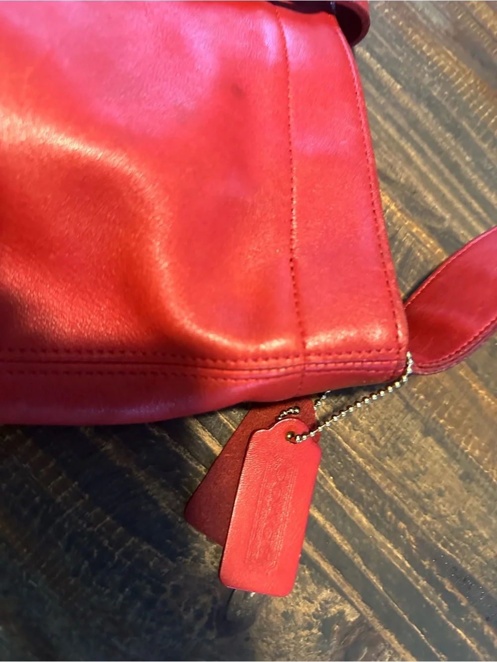 Vintage Coach Eldridge Hobo 4166 Red Leather Shoulder Bag 1997 USA